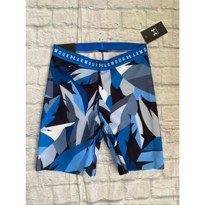 Under Armour women L compression high rise bike shorts multi color